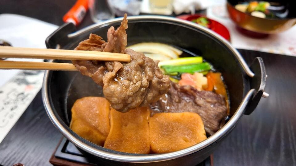 黒毛和牛のすき焼き